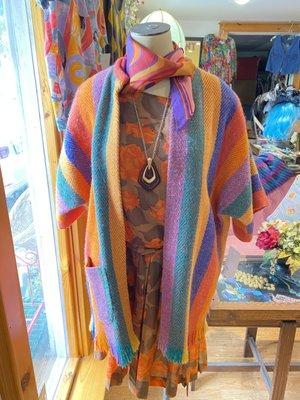 Unique handwoven fall fashions from the 1970s at Morning Glorious Vintage