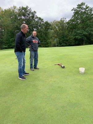 Manager Jay Gustafson doing hands-on prep for a tournament !