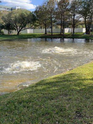 Bubbling water, from Compressor, aerating our lakes!