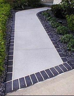 Concrete sidewalk with the black border