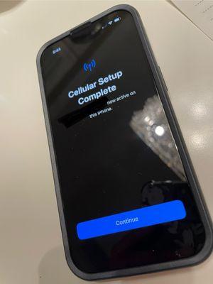 At home cell phone activation on iPhone 15 pro