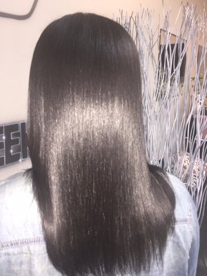 Hair by Paula after a Design Essentials Strengthening Therapy System (STS) protein treatment