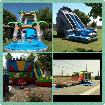 4 of our different types of water slide and combos