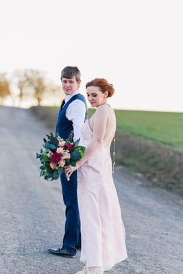 Flirty, pink, reception dress, wedding dress, hand beaded, couture beading