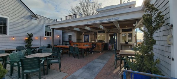 The outdoor seating area