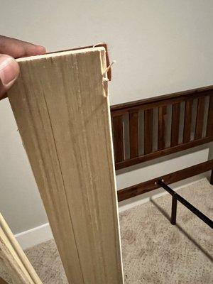 Broken pieces of slats for kids furniture