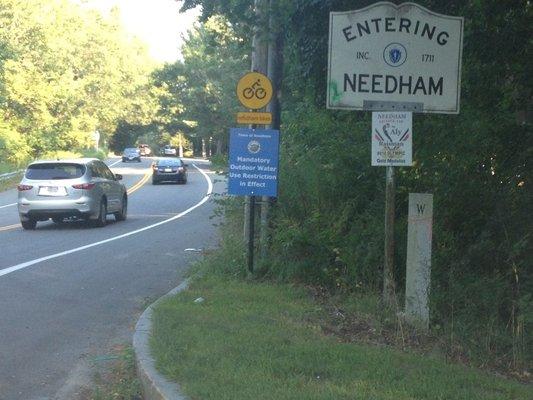 Entering Needham, MA At the Wellesley line.