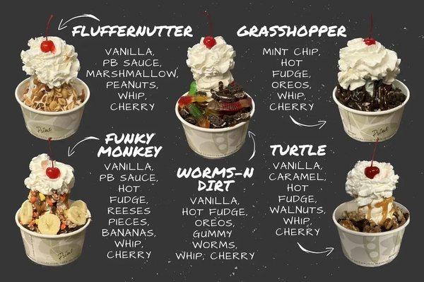 Specialty sundaes