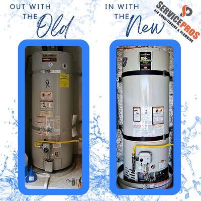 Water heater change out. Before and After!