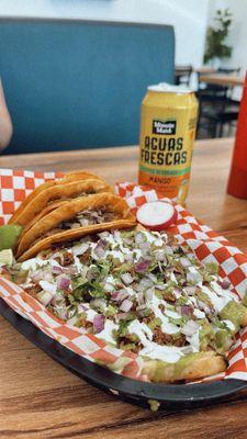 Birria tacos & fries.