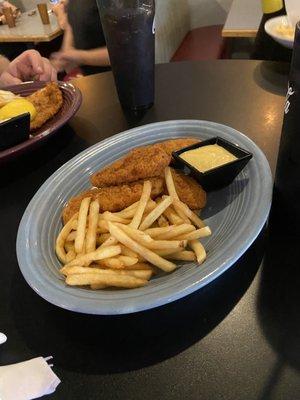 Adult chicken fingers and fries