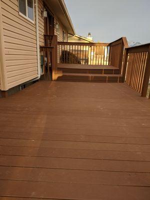 Deck refresh. Took old decking off, repaired the frame and then re-decked with Trex.