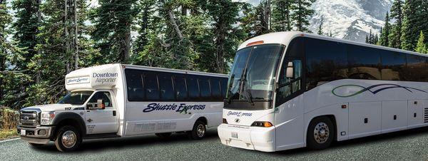 We're more than shuttles! Need group transportation? We've got small and large coaches.