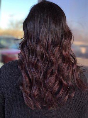 First session of burgundy ombré