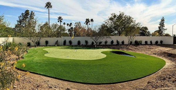 custom backyard putting green design and install in phoenix