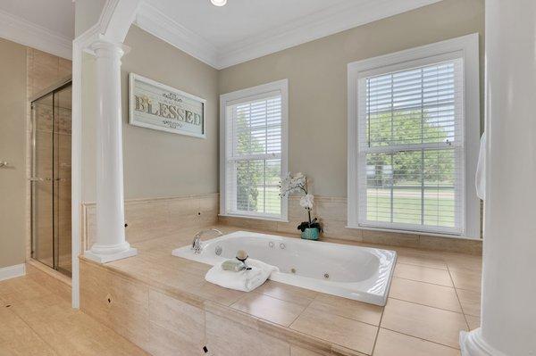 New Tile work throughout Bathroom