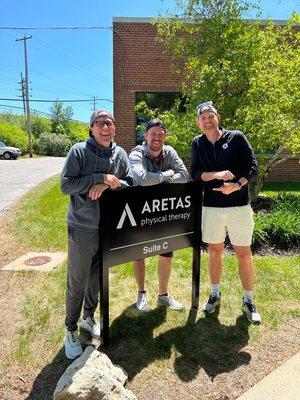 (Left to Right) Scott Behring, PT; Eric King, DPT; Nate Hornung, DPT.  Founding members of Aretas Physical Therapy.