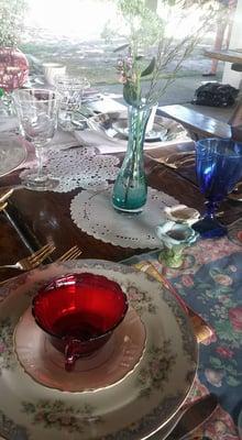 vintage mismatched china