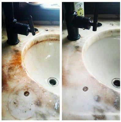 Renewed this sink with our all natural products!