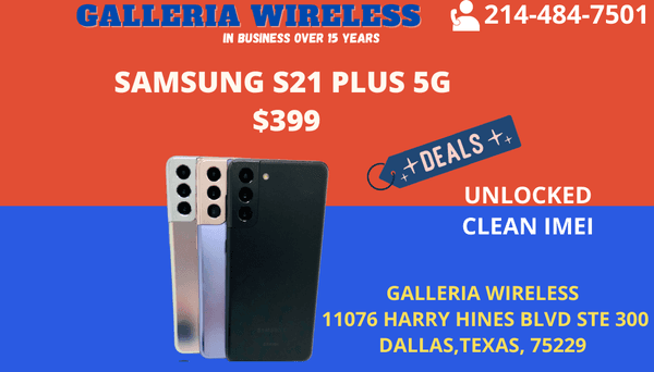 samsung galaxy s21 plus 5g 

#s21plus5g 
#s21plussamsung
#galaxys21plus
#galleriawireless