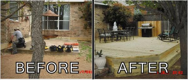 Custom outdoor decking built by Mr. Done Right Handyman Contractor of Austin-(512) 659-8931- www.Handyman-Austin.­com