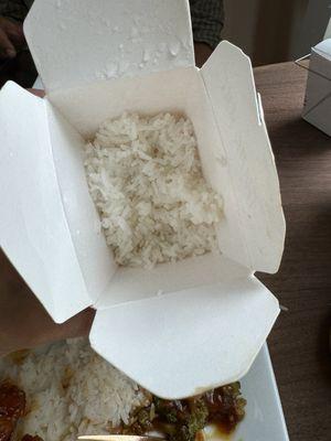 White rice is cooked well , not dry like some other places