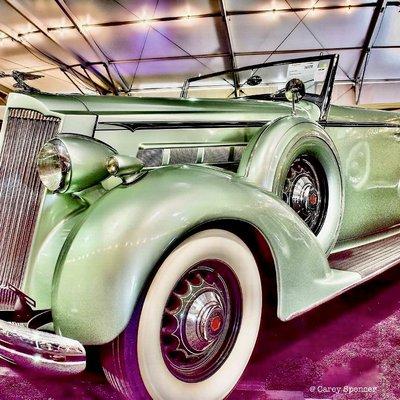 1936 Mint Metallic Green Packard 120 Convertible Sedan With Green Leather Interior