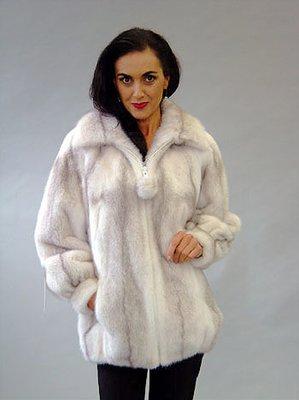 Rockler gorgeous silver cross mink bomber.