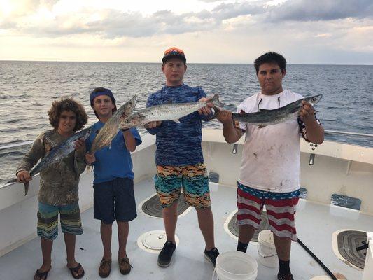 My son caught two king fish and reeled in other fish as well.