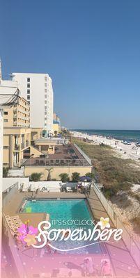 View of Panama City beach from the balcony of our condo.