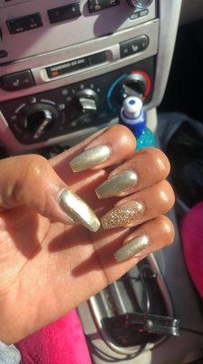 Gold with glitter