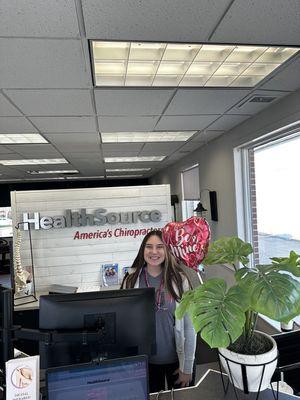 A warm Valentine's Greeting at the Front Desk.