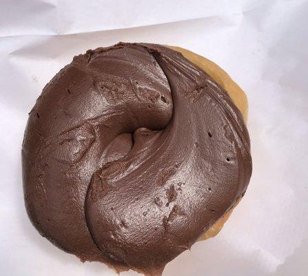 Chocolate frosted donut $2, amazing frosting!