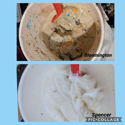 Btown blizzard vs Spencer blizzard. Both vanilla ice cream. Btown makes blizzards right!