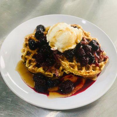 Mixed Berry Cheesecake Waffle