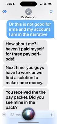 And another text message about payroll