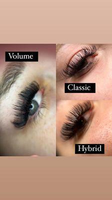 Different Styles of Lashes