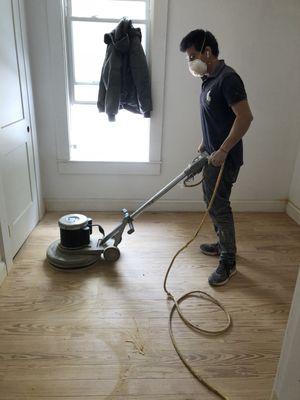 refinishing pine old floor