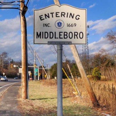 Entering Middleboro Sign from Lakeville.