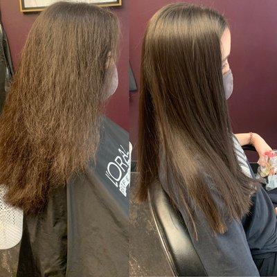 Keratin complex smoothing treatment