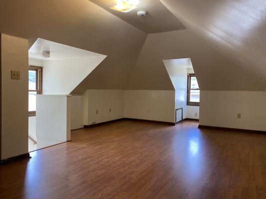 so much room for activities in 16 Oak St's attic space