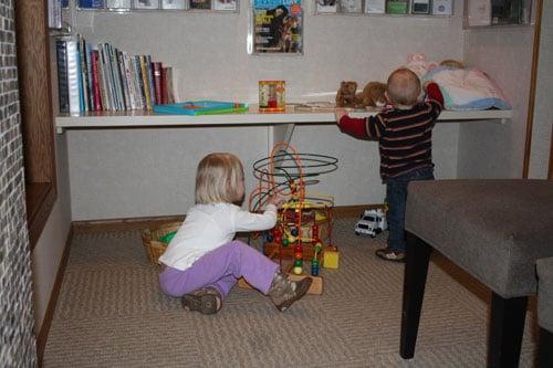 Toys in the reception area for the children.