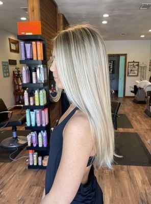 Hand painted blonde balayage