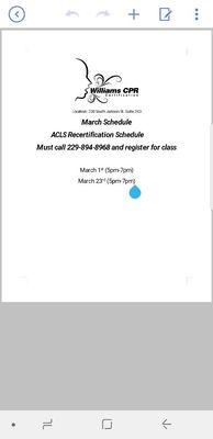 March ACLS Recertification Schedule