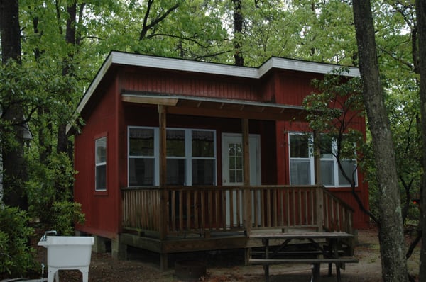 One of the custom-built cabins at Baker's Acres