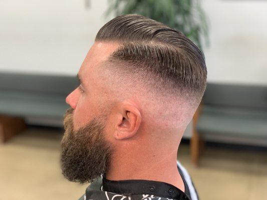 Side part with a medium skin fade cut by Gabriel  Instagram @traditionovertrends