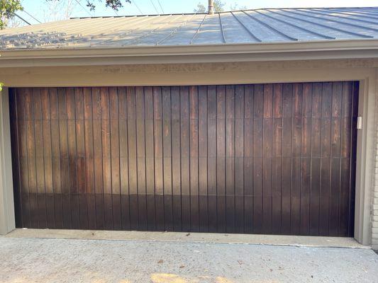 Refinished garage door on MonteVista Dr