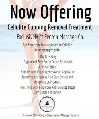 New and invigorating cellulite treatment here at Fenton Massage Company!