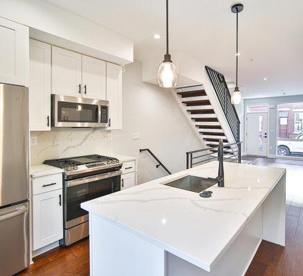 A beautiful kitchen we helped with in Philly. We assist with investments, construction and even interior design services when needed