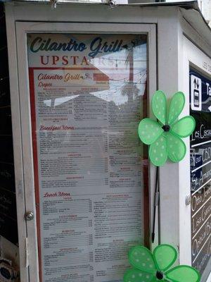 Menu board downstairs